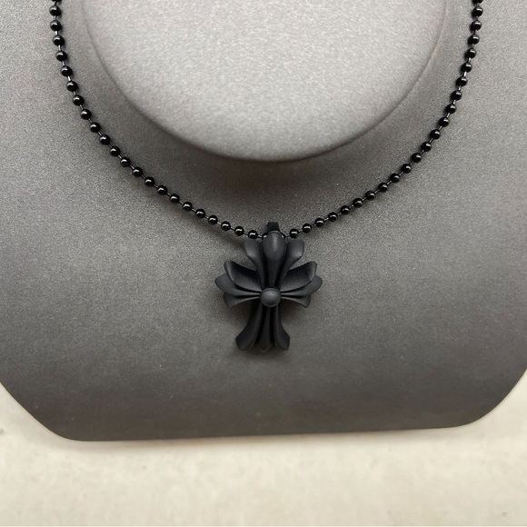 Chrome Hearts Rubber Silichrome CH Cross Pendant Necklace - Picture 2 of 5